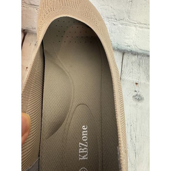 KBZONE beige knit flat ballerina shoes 11 NEW - Picture 8 of 13